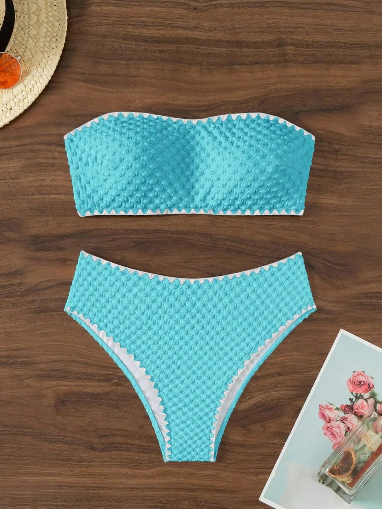 Weißer Bandeau Bikini | 2-teiliges Badeanzug Set für Frauen 20