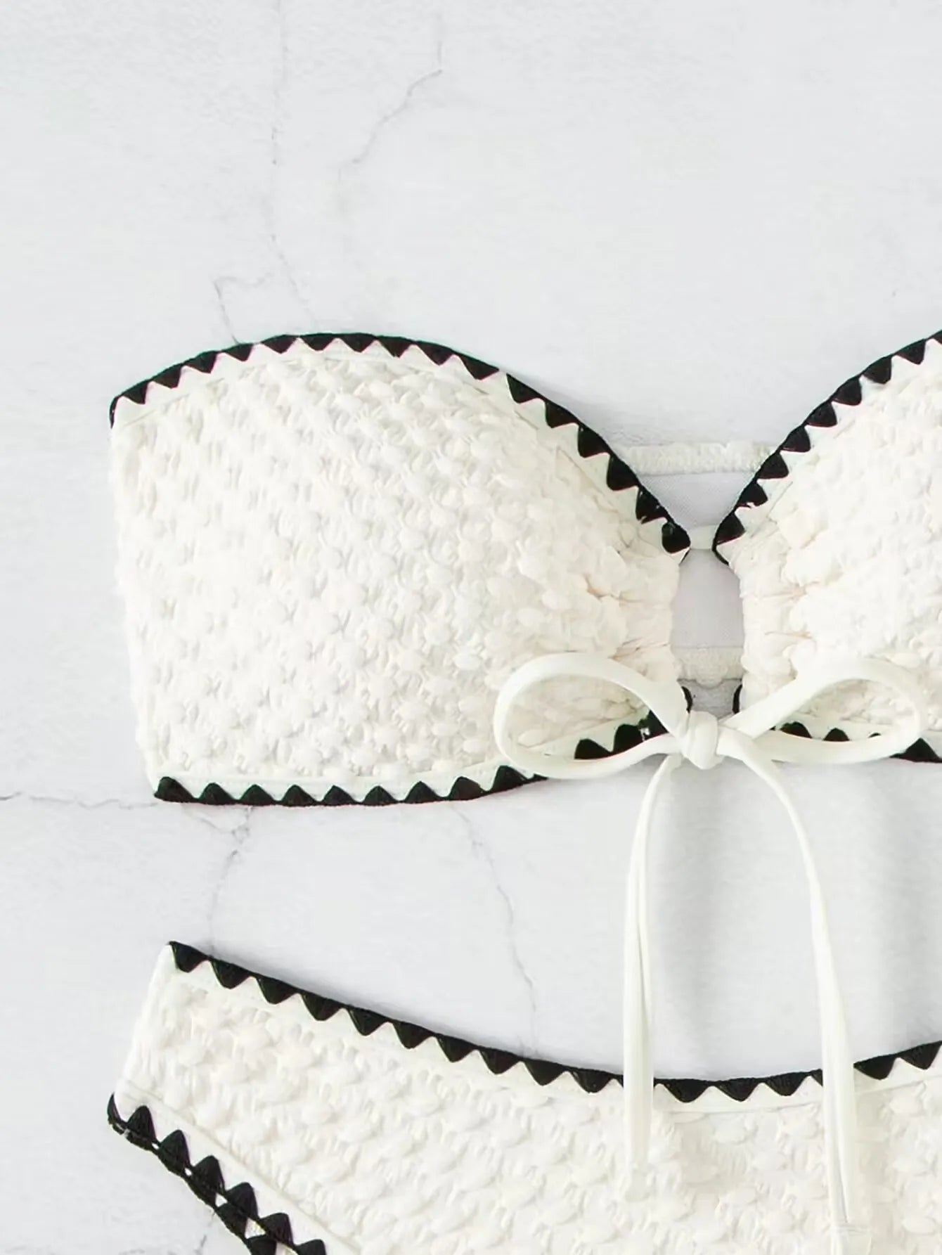 Weißer Bandeau Bikini | 2-teiliges Badeanzug Set für Frauen 3