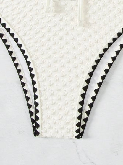 Weißer Bandeau Bikini | 2-teiliges Badeanzug Set für Frauen 4