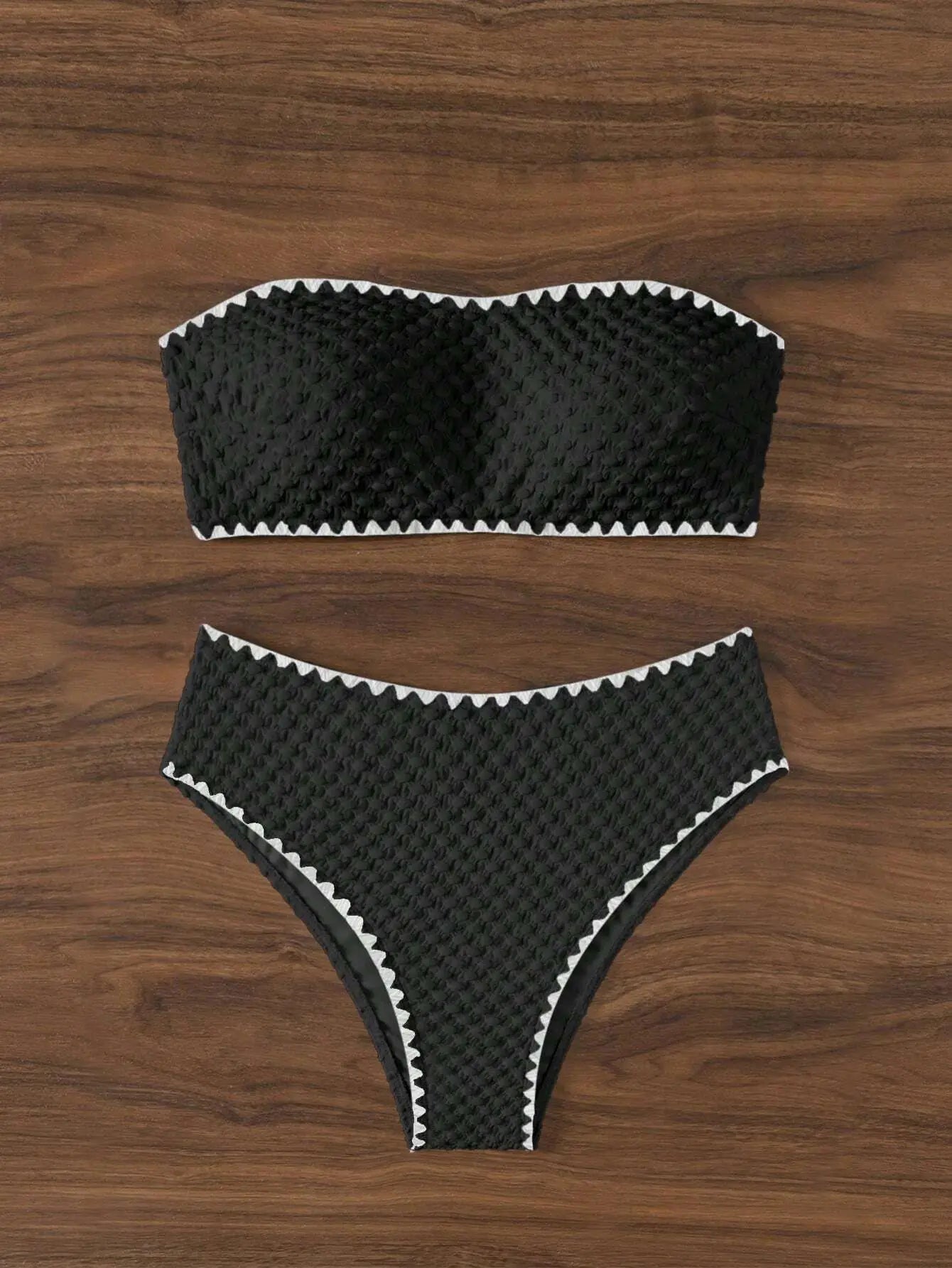 Weißer Bandeau Bikini | 2-teiliges Badeanzug Set für Frauen 5