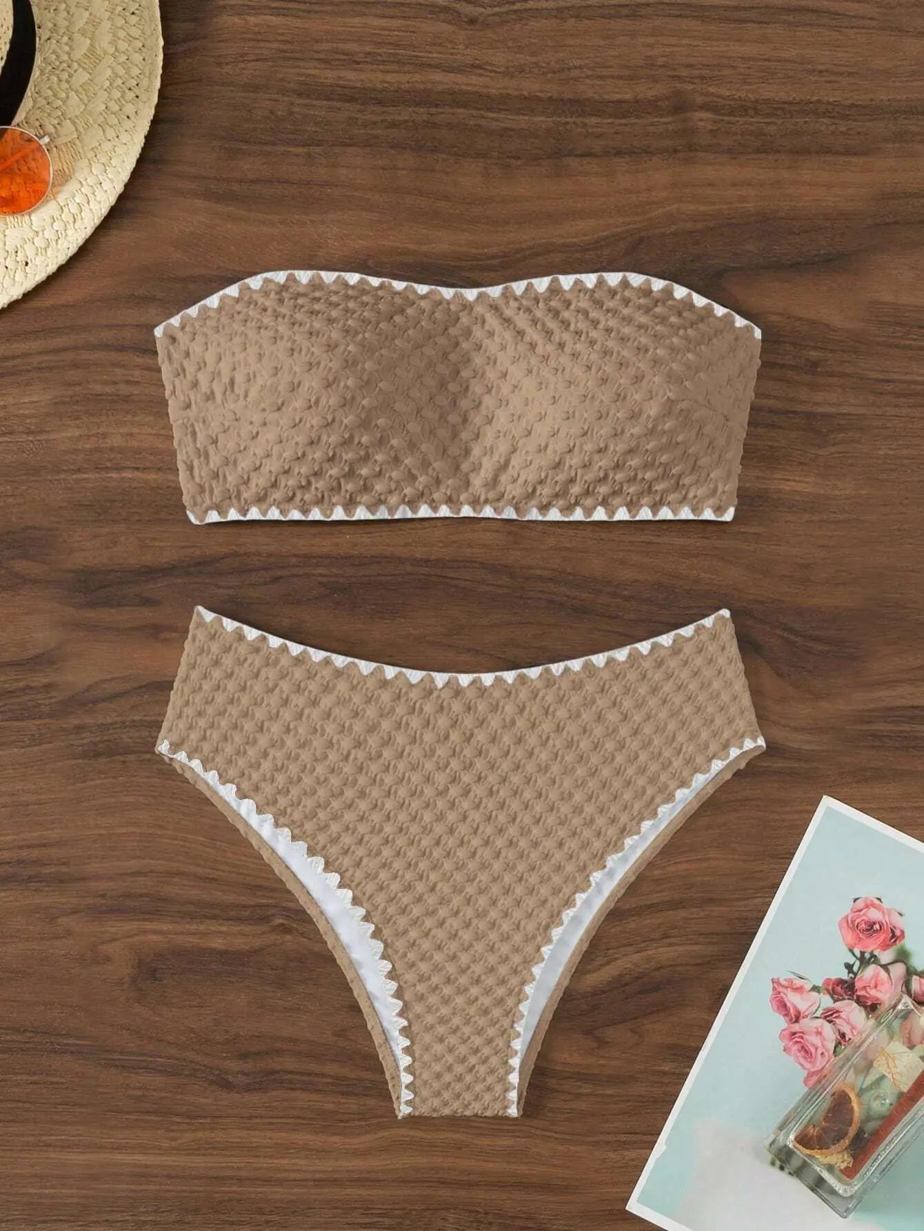 Weißer Bandeau Bikini | 2-teiliges Badeanzug Set für Frauen 9
