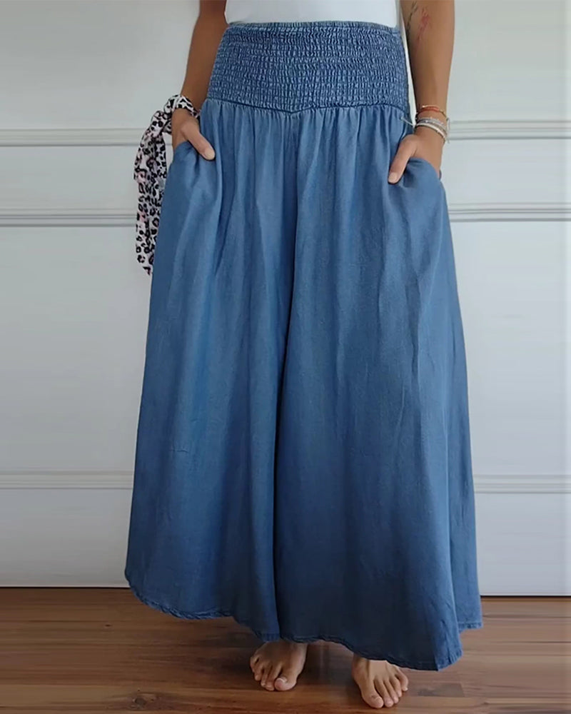Weite Damenhose mit Smock-Bund | Fließend & Lässig 0