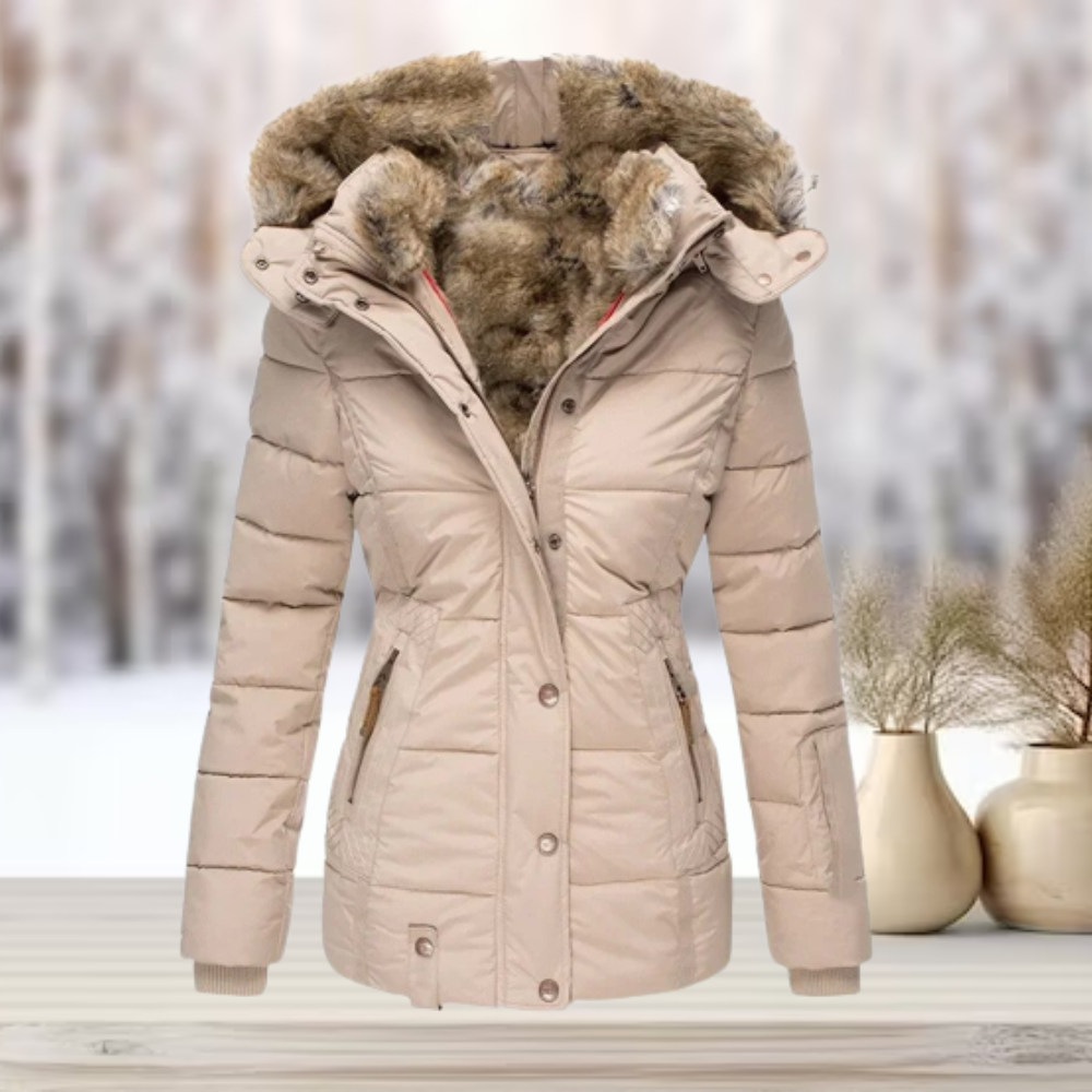 Wintersteppjacke Damen | Taillierte Jacke mit Abnehmbarer Kapuze 1