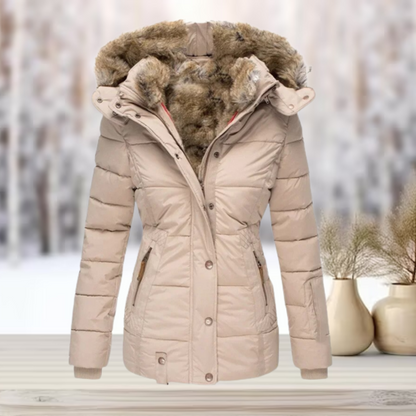 Wintersteppjacke Damen | Taillierte Jacke mit Abnehmbarer Kapuze 1
