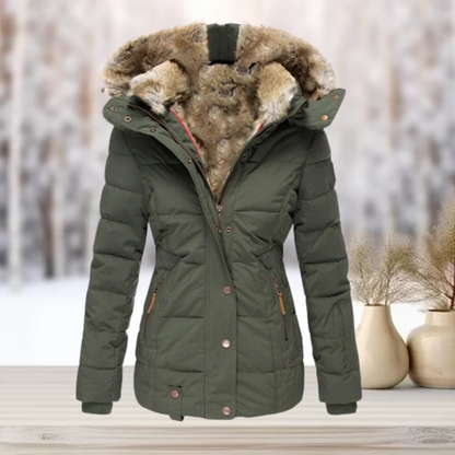 Wintersteppjacke Damen | Taillierte Jacke mit Abnehmbarer Kapuze 2