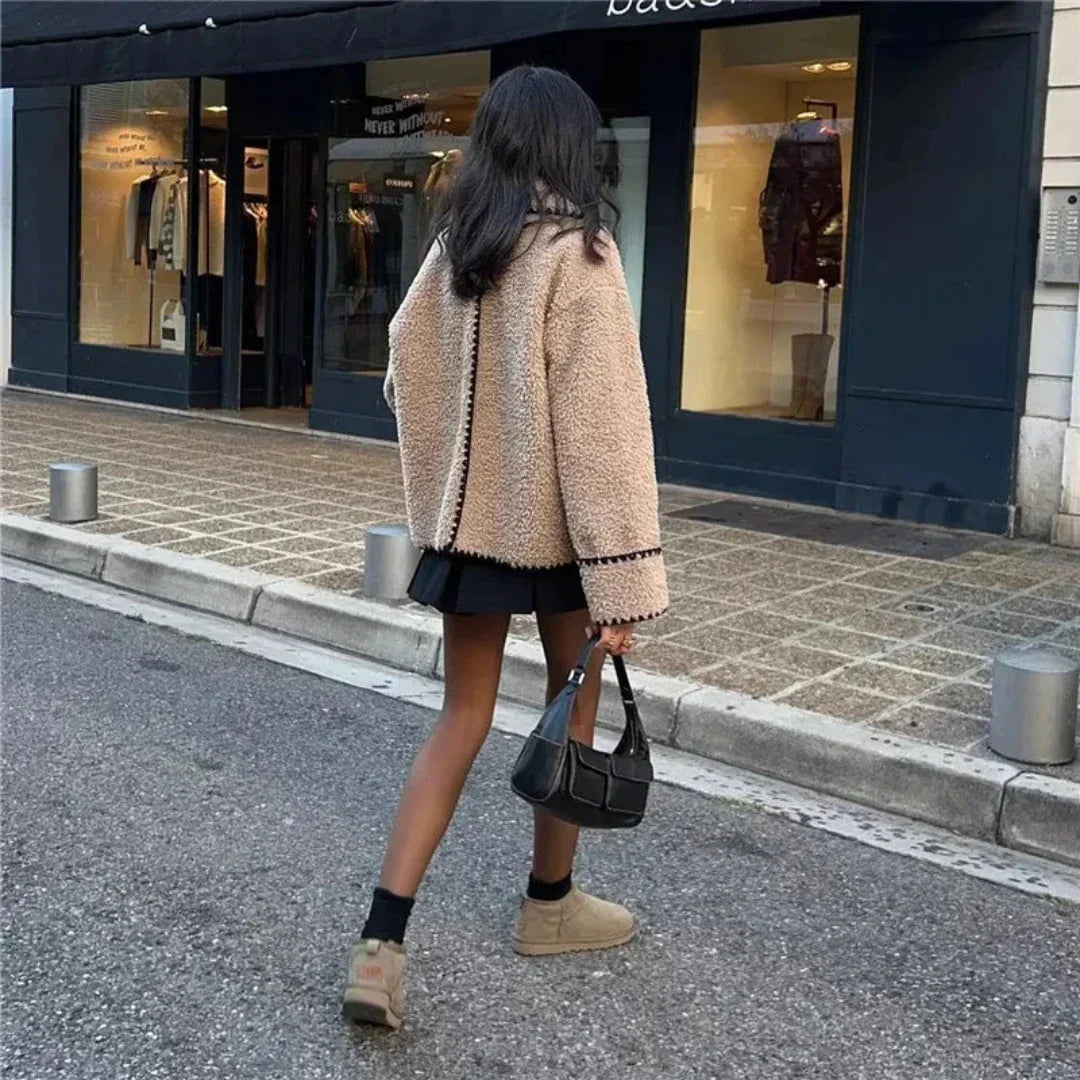 Zweifarbige Damenjacke | Fleecejacke für kalte Tage 1