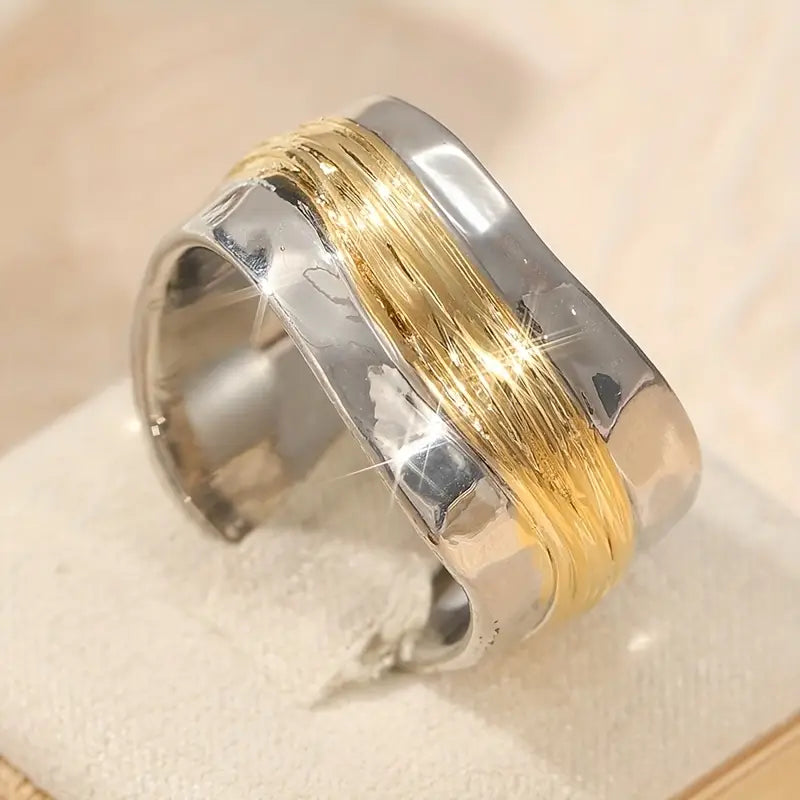 Zweifarbiger Drahtring Silber Gold | Moderner Schmuckring 2