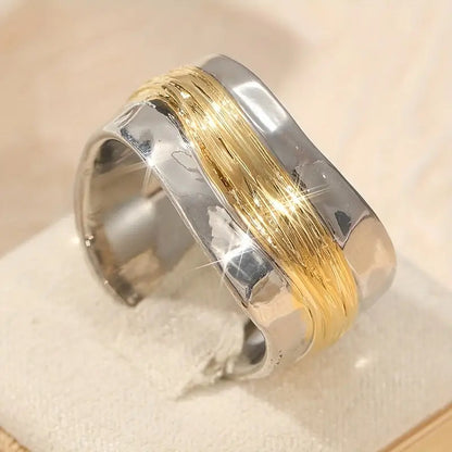 Zweifarbiger Drahtring Silber Gold | Moderner Schmuckring 2