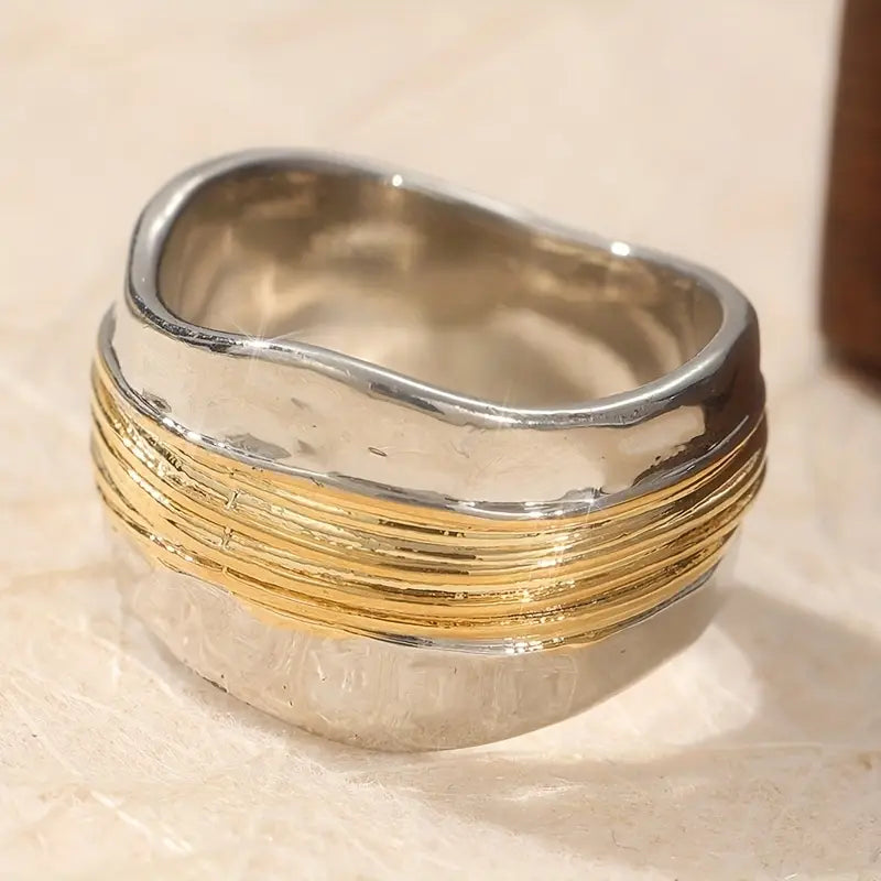 Zweifarbiger Drahtring Silber Gold | Moderner Schmuckring 3